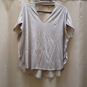 Scalloped keyhole blouse